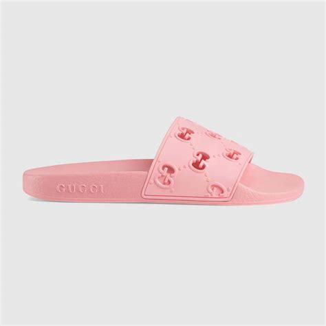 pink gucci rubber|Gucci slides women pink.